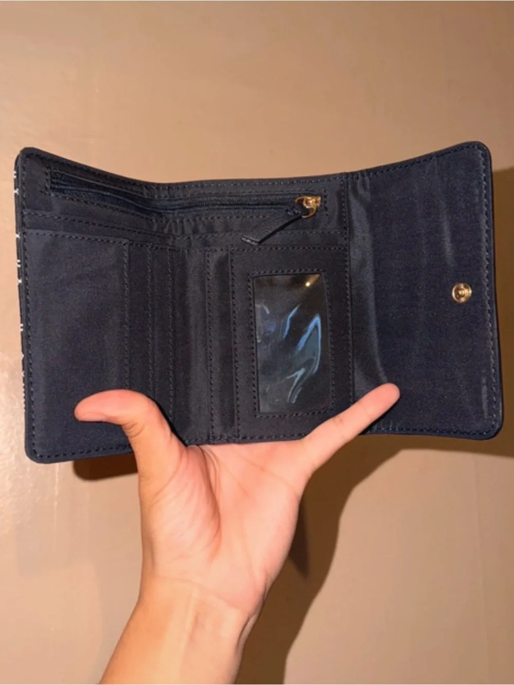 Tommy Hilfiger Navy and Black Logo Fold Card Holder